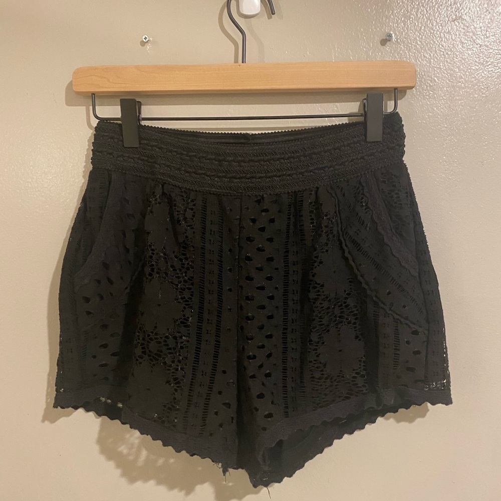 Lace Overlay Pull On Shorts
